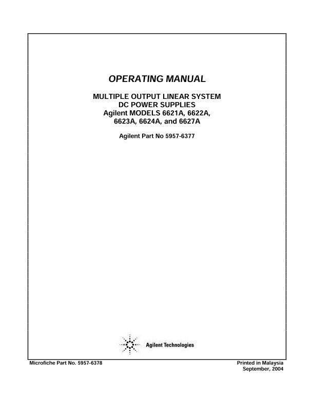 6621A-6624A, 6627A Operating Manual | Keysight