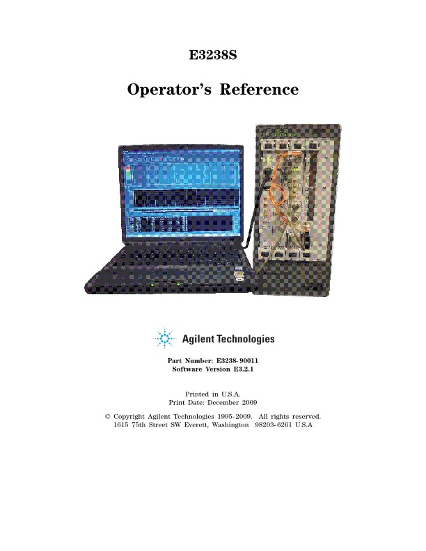 E3238S Operator's Reference | Keysight