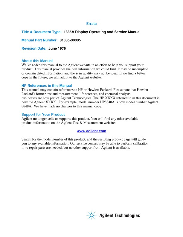 Hewlett Packard HP Operating & Service Manuals Electronics CHOICE 