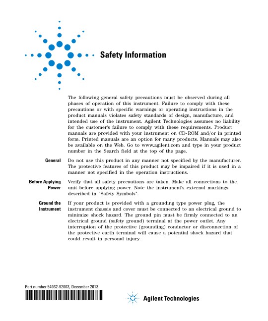 Safety Informatio-English | Keysight