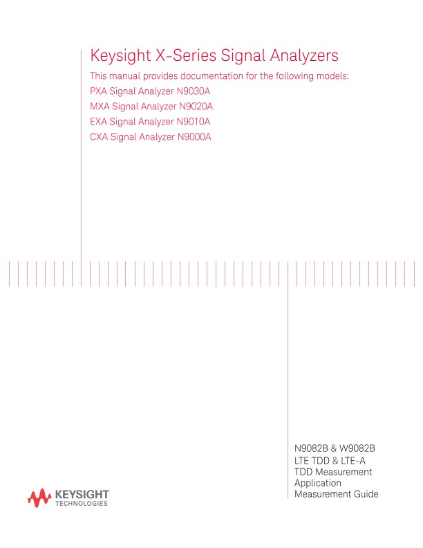 N9082B LTE-Advanced TDD Measurement Application Measurement Guide