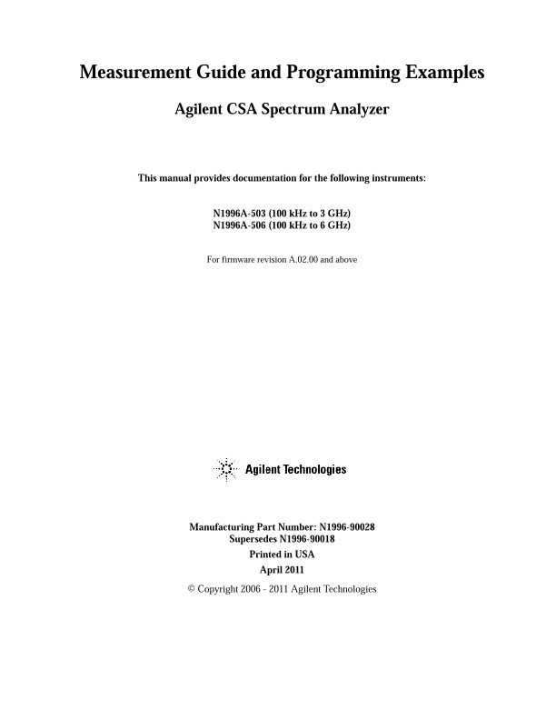 Agilent HP Keysight 08566-90006-V1-8566A Operating and Service Manual Vol 1 