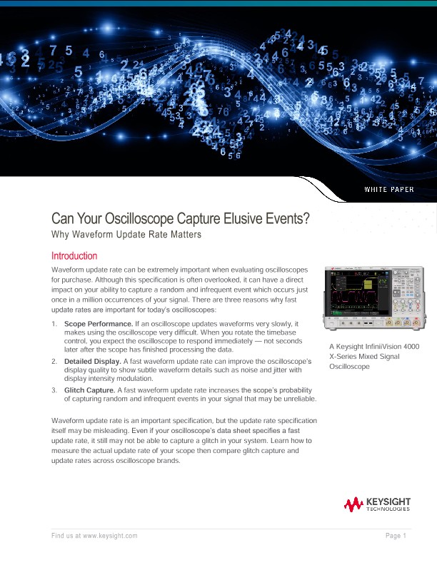 Can Your Oscilloscope Capture Elusive Events? Why Waveform Update Rate Matters 