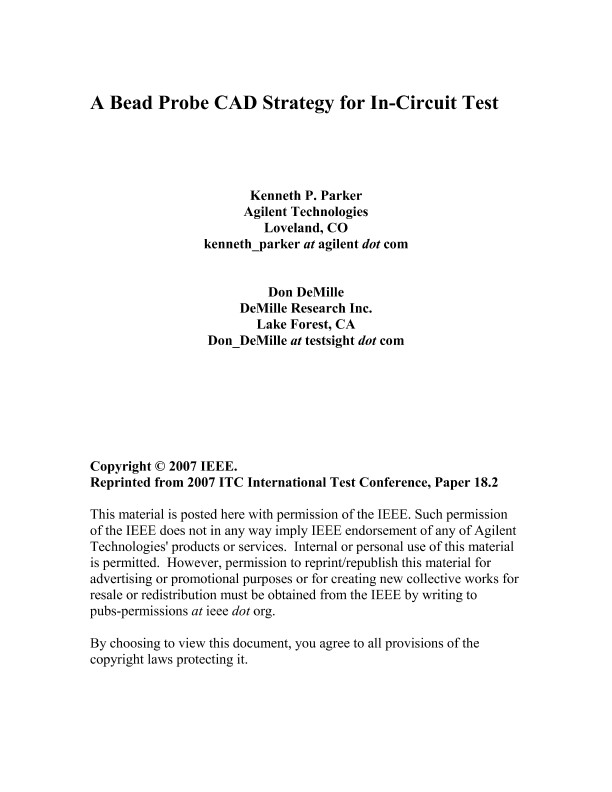 A Bead Probe CAD Strategy for In-Circuit Test