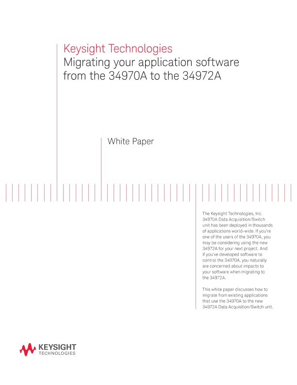 Migrating your application software from the 34970A to the 34972A