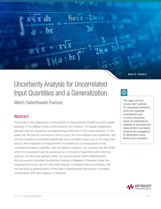 Uncertainty Analysis for Uncorrelated Input Quantities