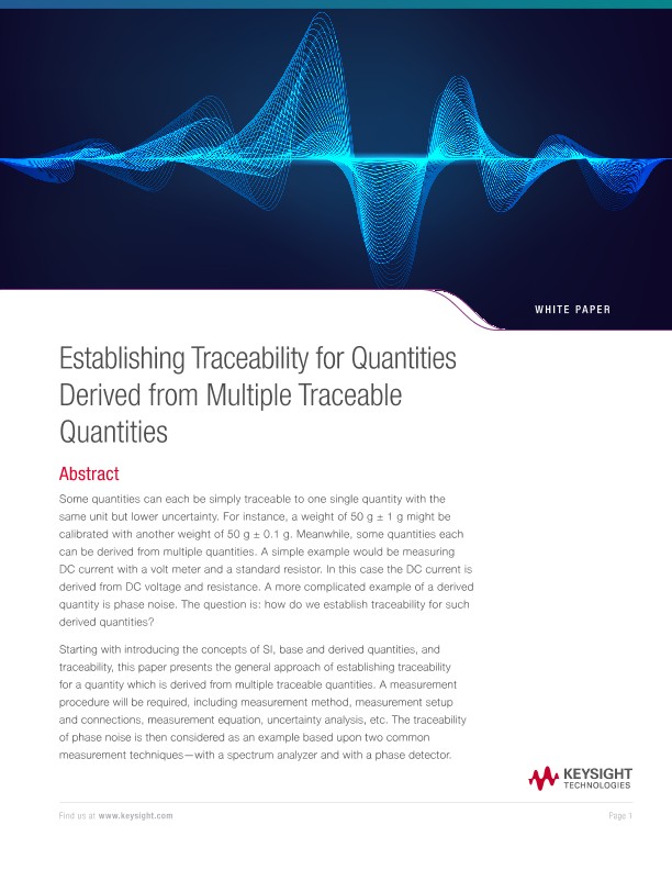 Establishing Traceability for Quantities Derived from Multiple Traceable Quantities 