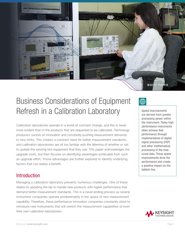 Equipment Refresh in a Calibration Laboratory