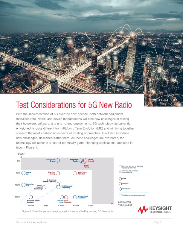 Test Considerations for 5G NR (New Radio)