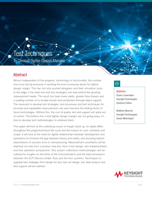 Test Techniques to Combat Tighter Design Margins 