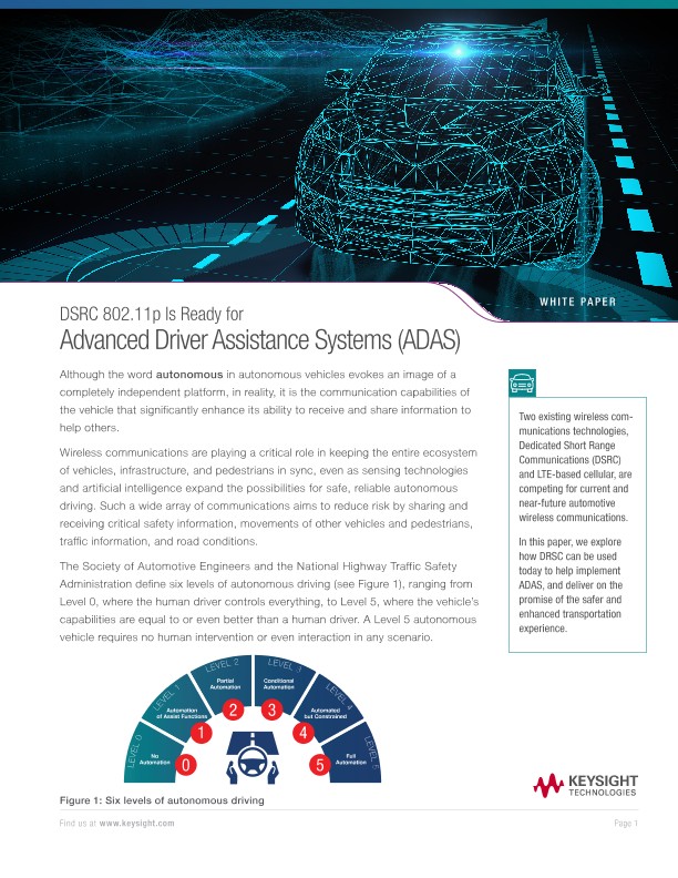 DSRC 802.11p is Ready for Advanced Driver Assistance Systems (ADAS) 
