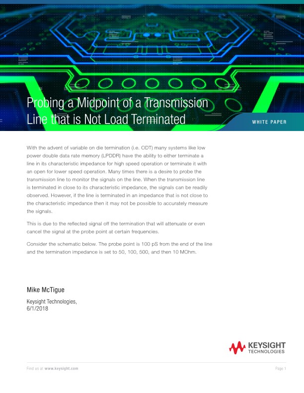 Probing a Midpoint of a Transmission Line that is Not Load Terminated 