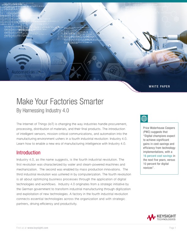 Smarter Factories – Drivers of Industry 4.0
