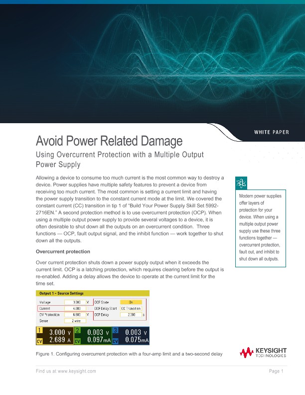 Overcurrent Protection (OCP) – Avoid Power Related Damage