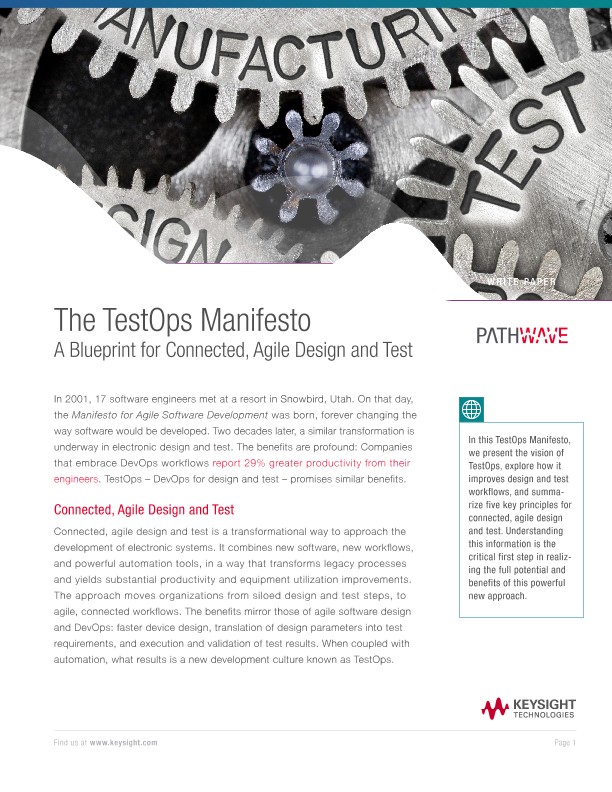 TestOps: Blueprint for Connected, Agile Design and Test