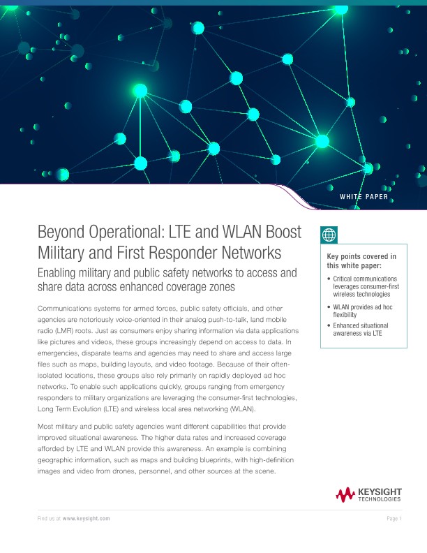 LTE and WLAN Boost Military and First Responder Networks