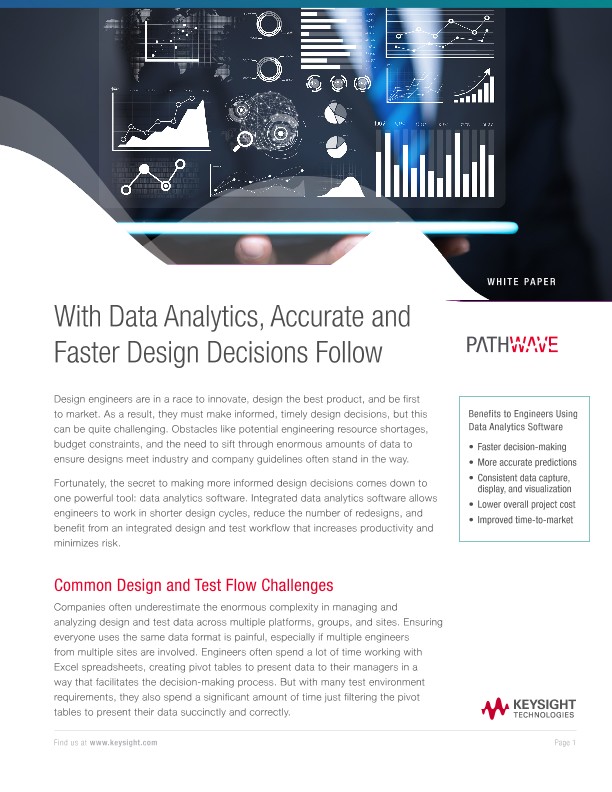 With Data Analytics, Accurate and Faster Design Decisions Follow 