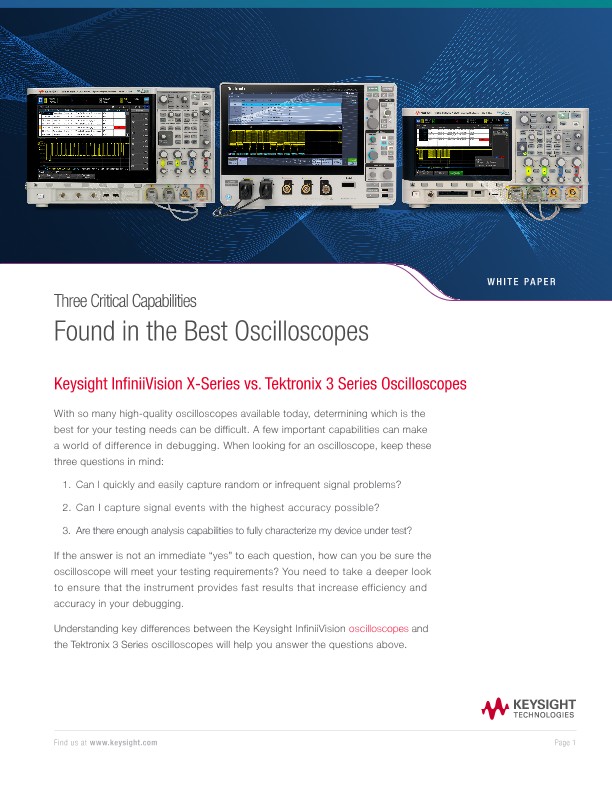 Three Critical Capabilities Found in the Best Oscilloscopes 