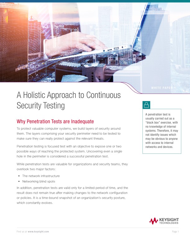 A Holistic Approach to Continuous Security Testing