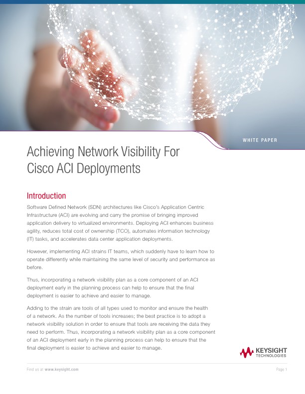 Achieving Network Visibility for Cisco ACI Deployments
