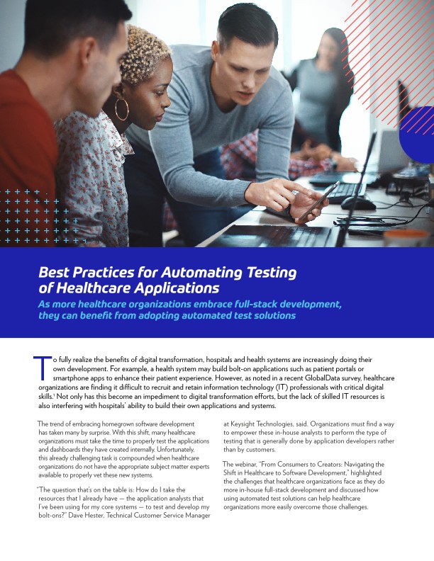 Best Practices for Automating Testing of Healthcare Applications