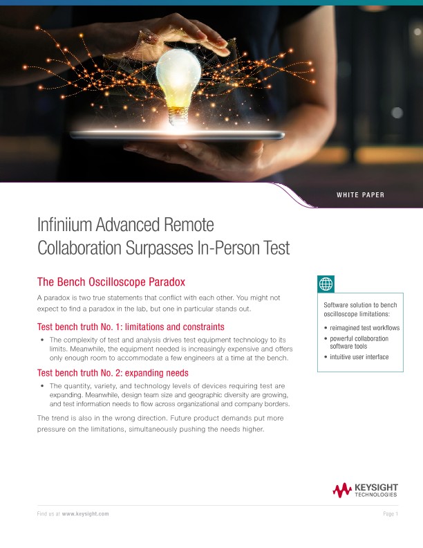 Infiniium Advanced Remote Collaboration Surpasses In-Person Test