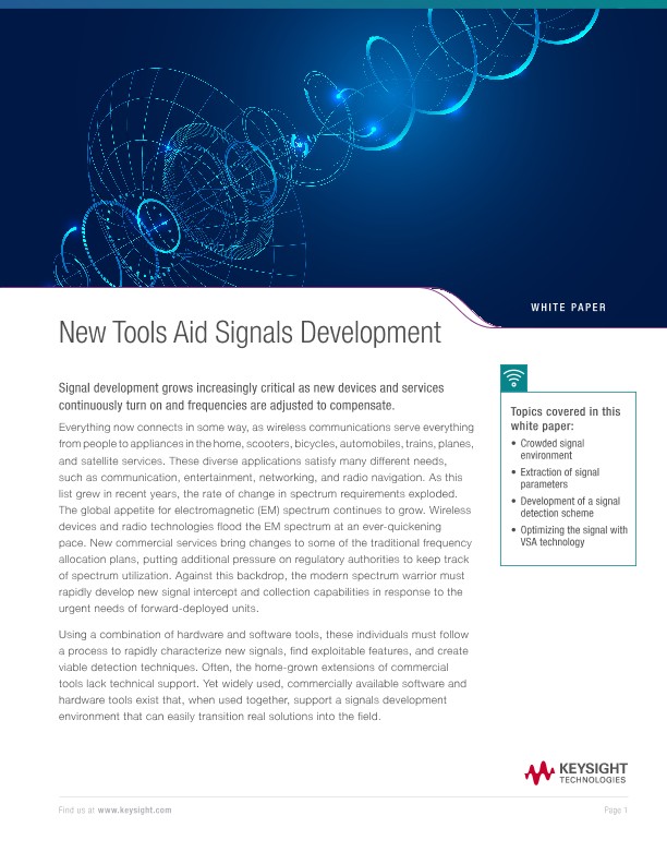 Vector Signal Analyzer (VSA) for Signal Development