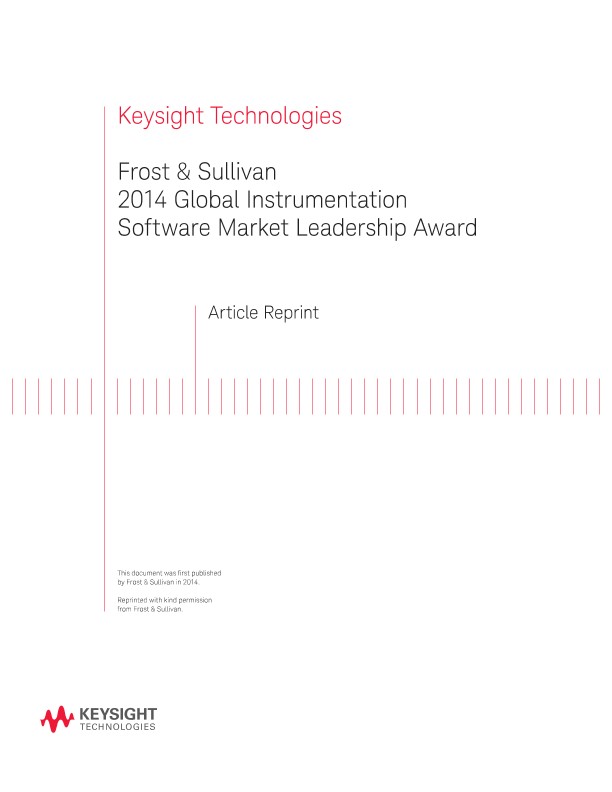 Frost and Sullivan 2014 Global Instrumentation Software Market Leadership Award