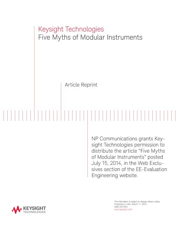 5 Myths of Modular Instruments PDF Asset Page | Keysight