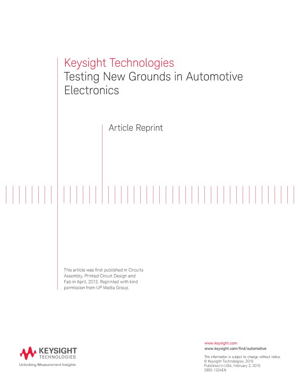 Testing New Grounds in Automotive Electronics