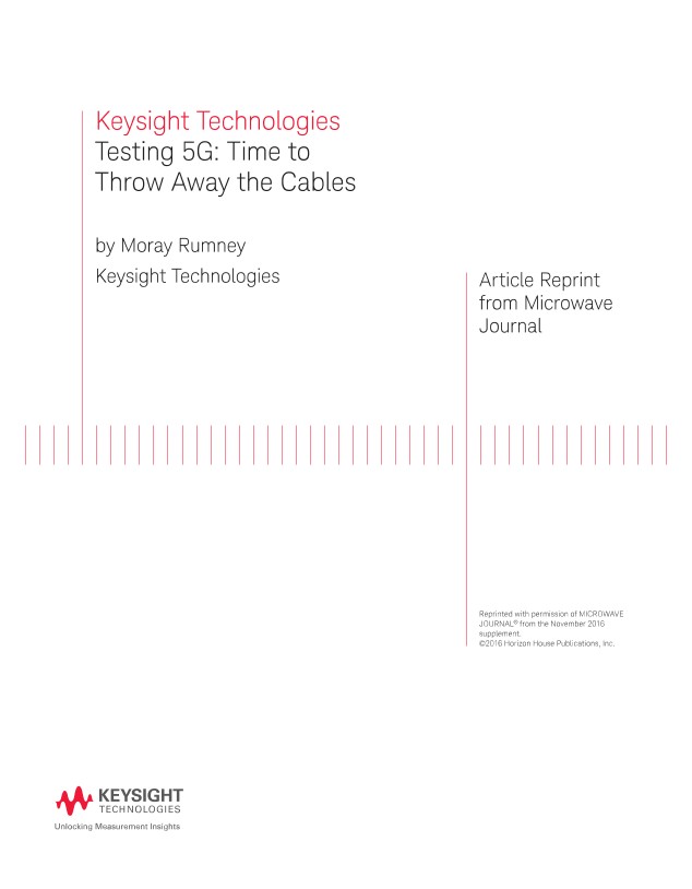 Testing 5G: Time to Throw Away the Cables  Microwave Journal