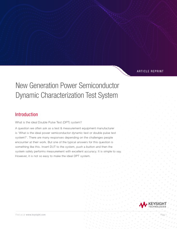 New Generation Power Semiconductor Dynamic Characterization Test System ...