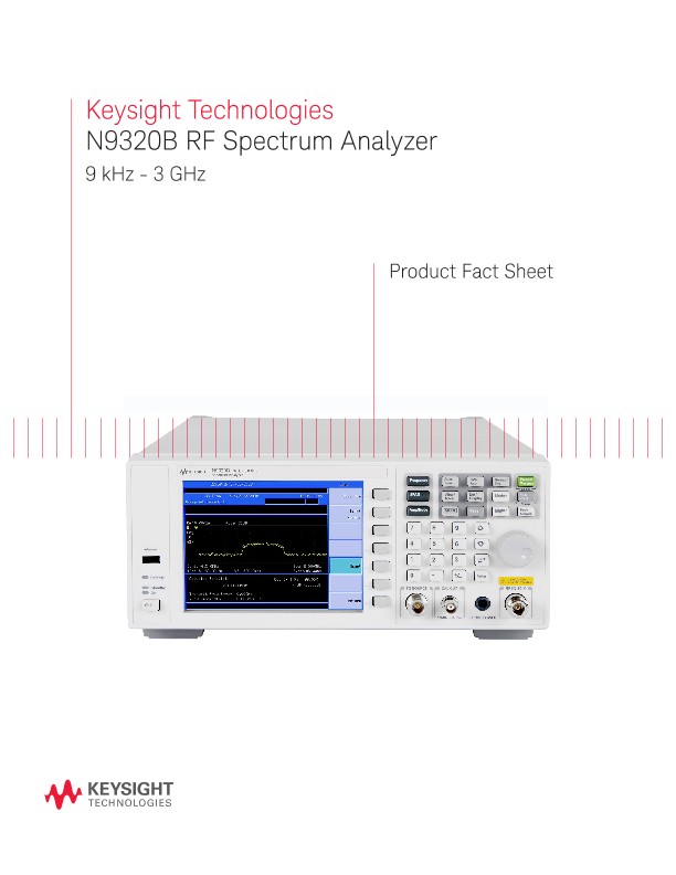 N9320B RF Spectrum Analyzer – Product Fact Sheet 