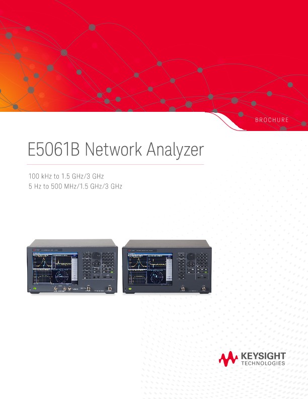 E5061B Network Analyzer, 100 kHz to 1.5 GHz/3 GHz, 5 Hz to 3 GHz