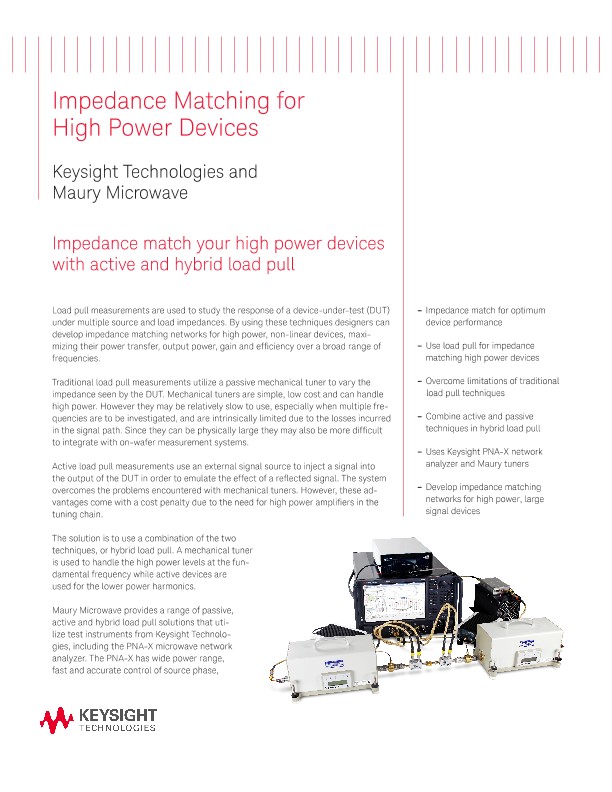 Impedance Matching for High Power Devices