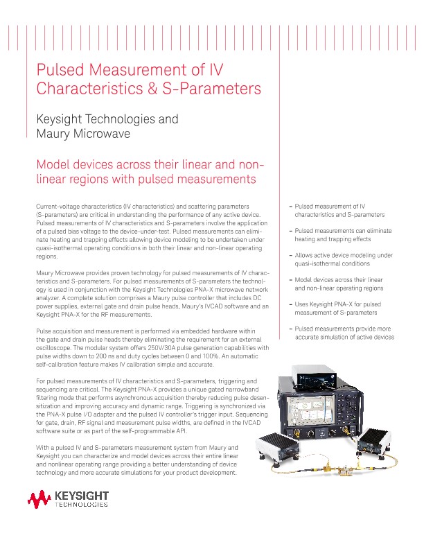Pulsed Measurement of IV Characteristics and S-Parameters