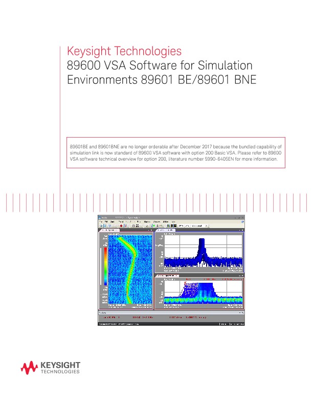 89600 VSA Software for Simulation Environments 89601 BE/89601 BNE
