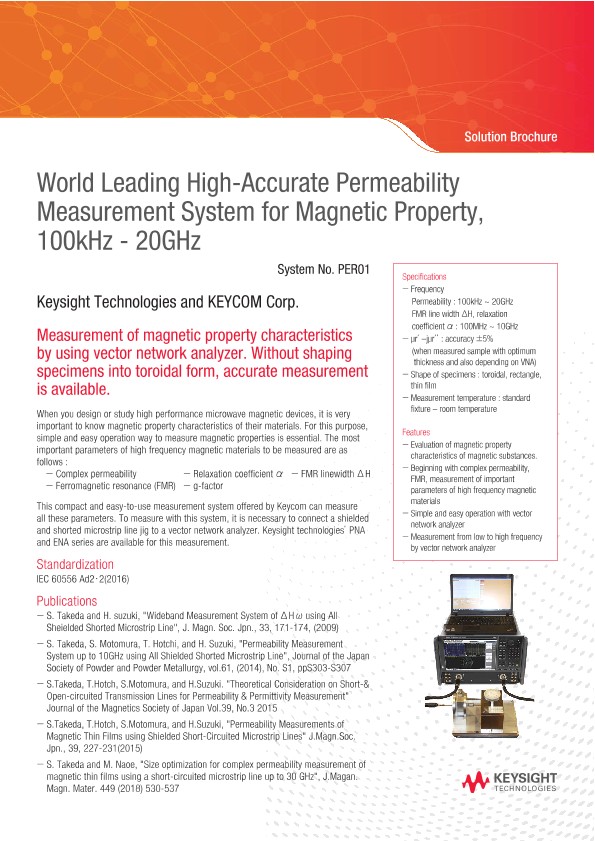 World Leading High-Accurate Permeability Measurement System for Magnetic Property, 100kHz - 20GHz