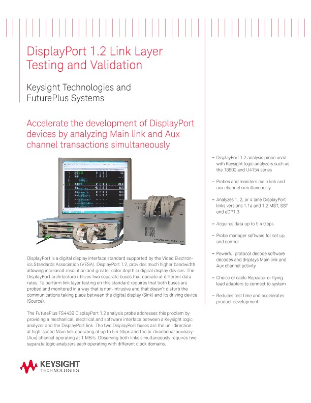 DisplayPort 1.2 Link Layer Testing and Validation