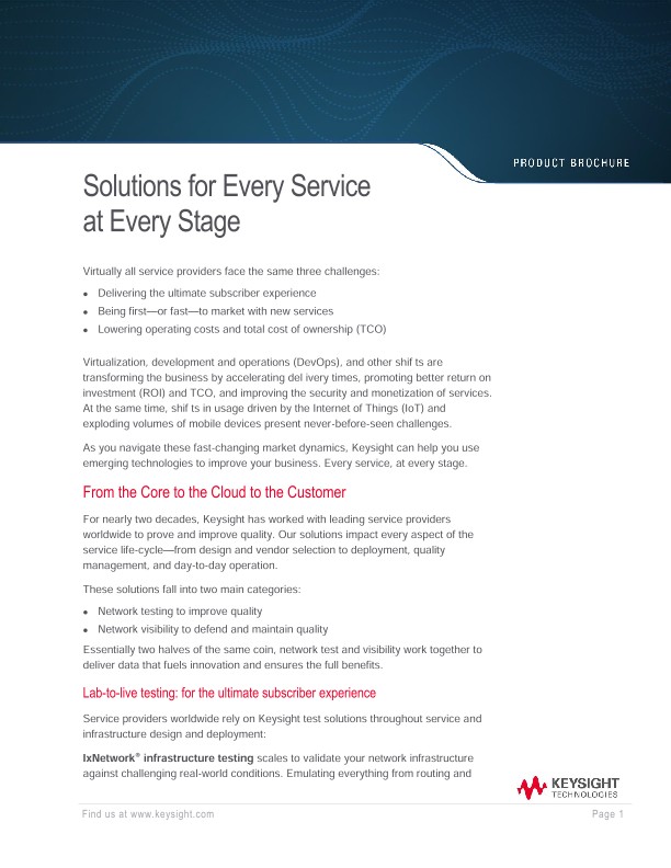 Solutions for Every Service at Every Stage