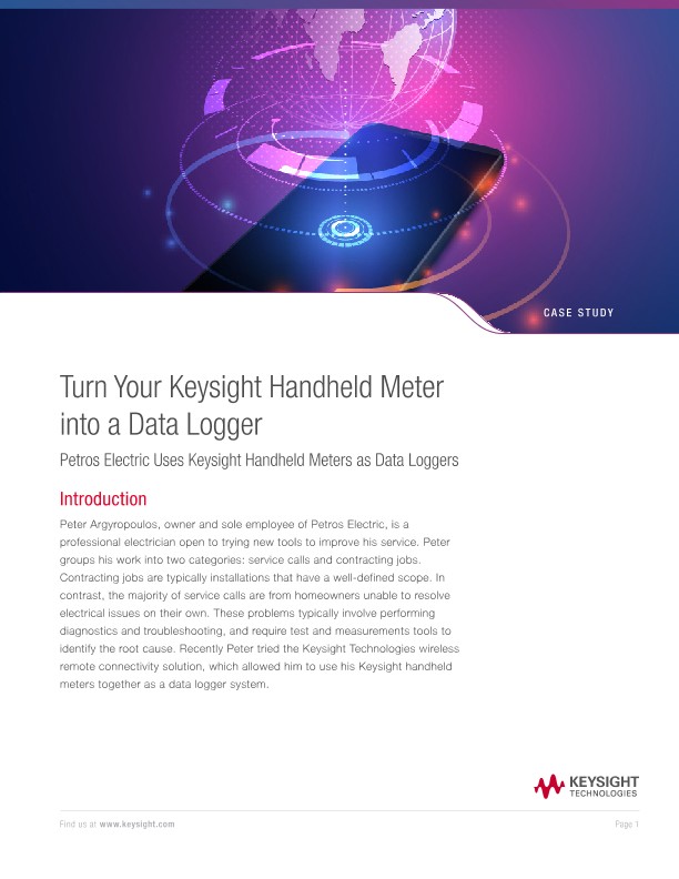 Turn Your Keysight Handheld Meter into a  Data Logger