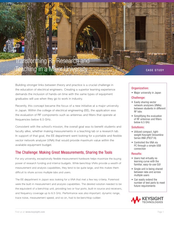 Transforming RF Research and Teaching in a Major University 