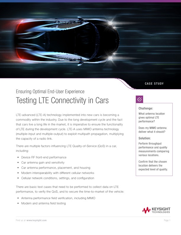 Testing LTE Connectivity in Cars