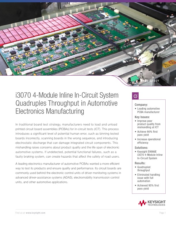 Automotive Electronics Manufacturer Quadruples Throughput