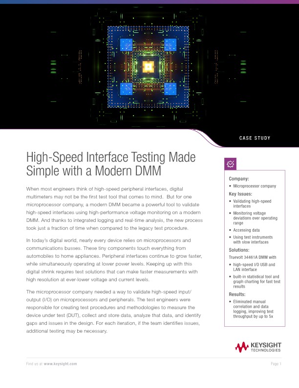 High-Speed Interface Testing Made Simple with a Modern DMM