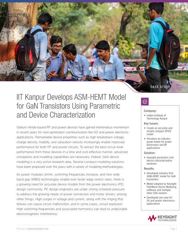 IIT Kanpur Develops ASM-HEMT Model for GaN Transistors Using Parametric and Device Characterization