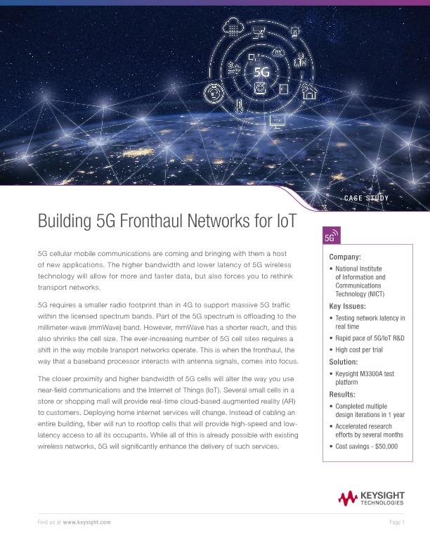 Building 5G Fronthaul Networks for IoT