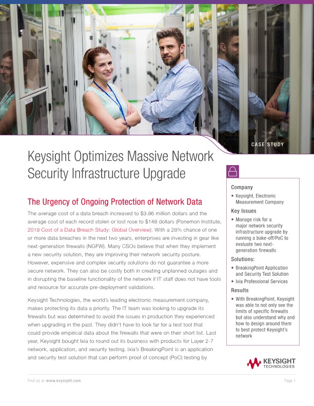 Keysight Optimizes Massive Network Security Infrastructure Upgrade