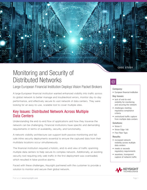 Monitoring and Security of Distributed Networks