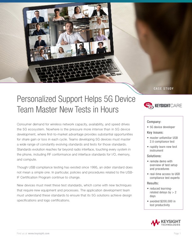 Personalized Support Helps 5G Device Test Master New Tests in Hours